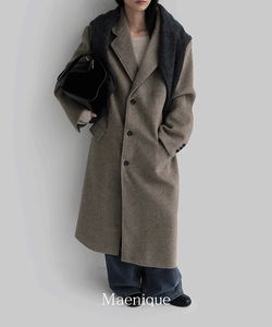 Cayman single overfit wool long coat