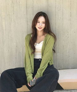 Ochel Wool Long Sleeve Cardigan Knitwear