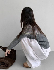 Button-up guard round knitwear cardigan