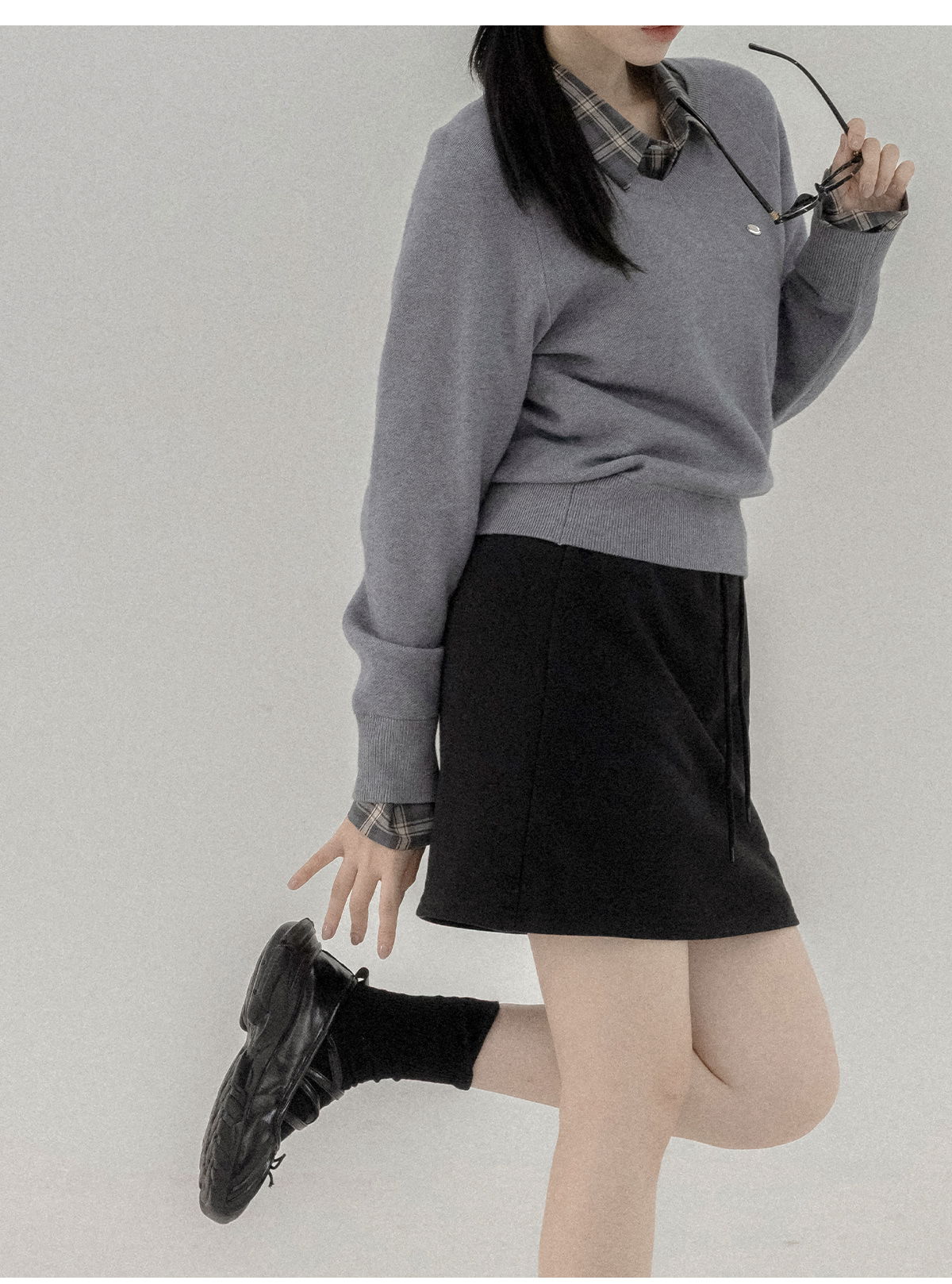 리리앤코 테이턴브 밴딩 미니 스커트