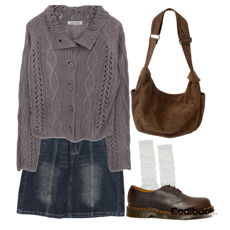 AAKE CREASE SOCKS (4color),wonderwonder 웨이슨 하이넥 펀칭 꽈배기 긴팔 니트 가디건,JASMINBELL 테빈 스웨이드 반달 보부상백 빅 숄더백 크로스백 가방 데일리 캐주얼 코디아이템등을 매치한 코디