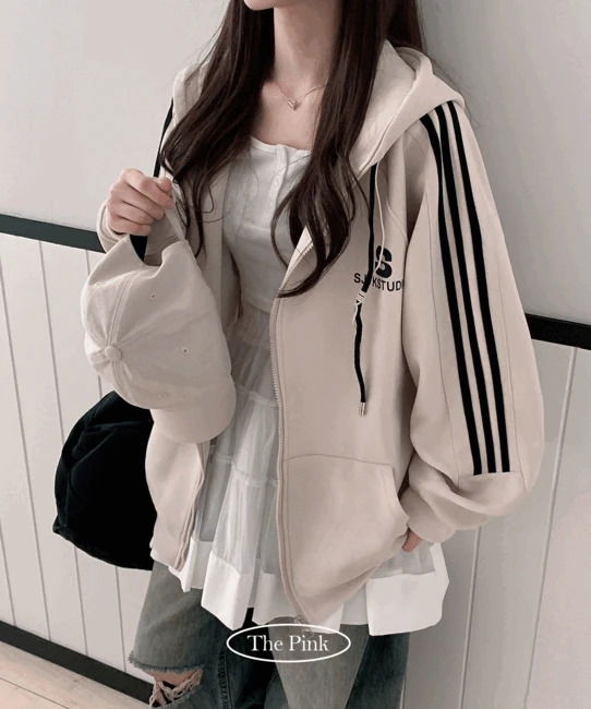 Kaon Overfit Printing Track Hoodie Zip-up