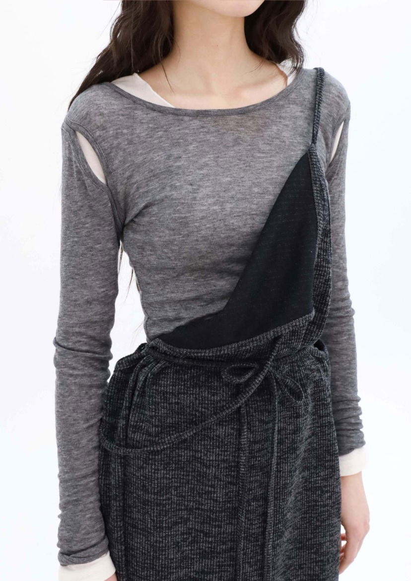 브리지 숄더슬릿 티(2colors)