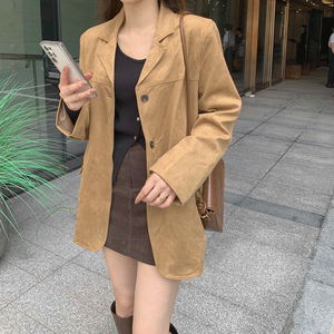 오버핏 스웨이드 자켓 블루종