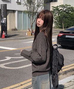 Woody Twisted Loose-fit Long Sleeve Knitwear 