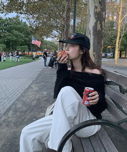 Serene Boucle Off-Shoulder Knitwear