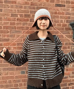 撞色保暖護耳針織毛帽