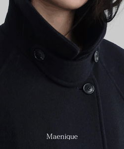 Bordeaux oversized wool balmacaan coat