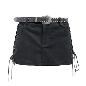 루나 레이스업 벨트 스커트