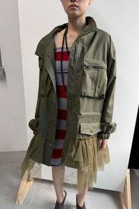 ) tulle splice field jacket