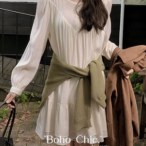 보헤미안 셔링 미디 원피스 84322