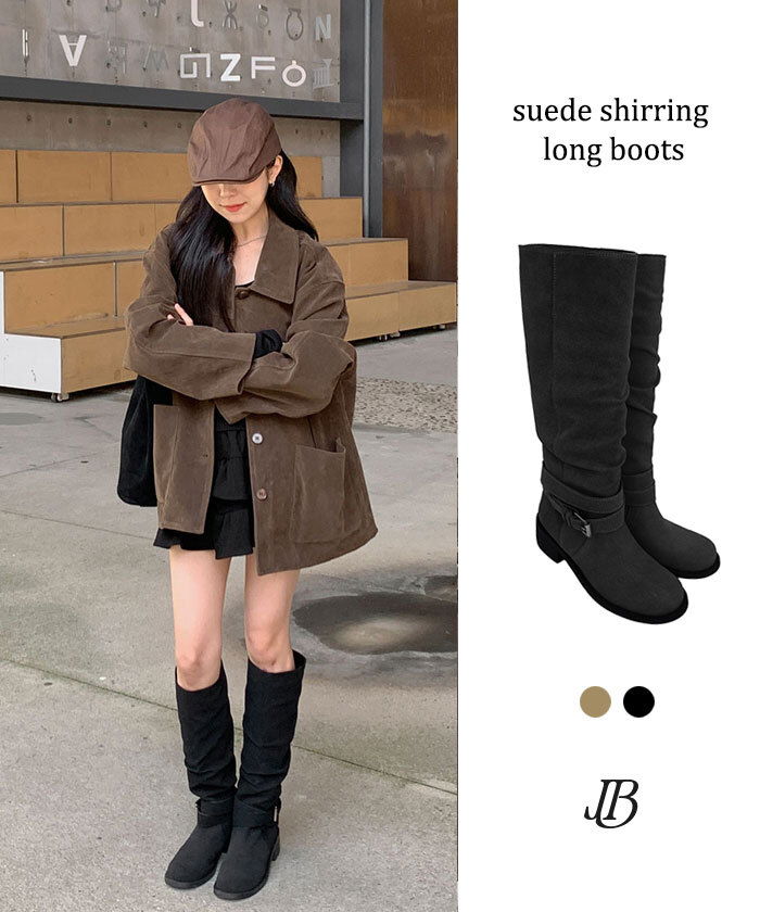 Toso Suede Strap Shirring Long Boots 靴子