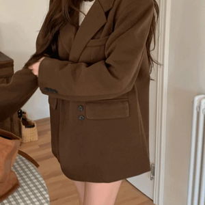 (겨울까지) 언발 버튼 코듀로이 오버핏 울자켓 (2color)