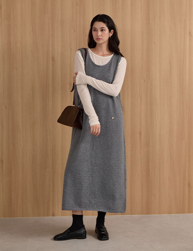 Purin Knitwear Bustier Long Dress 84279