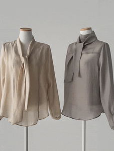 Turnline tie blouse - recommended for wedding guests/2 colors