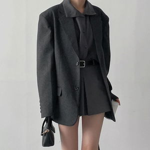 보카시 싱글 오버핏 자켓 (3C)