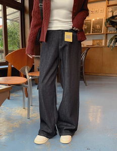 Toaburn Raw denim wide pants