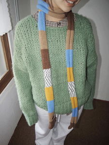 Rainbow thin knitwear muffler
