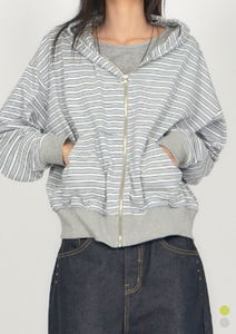 Striped Mark Hoodie Zip-Up ZI010