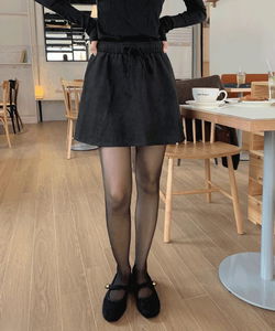 Nubian Suede Flare Banding String Mini Skirt - 2 Colors