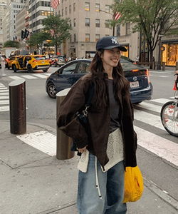 Biorin Punching Knitwear Layered Wrap Skirt