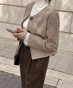 Moen Classic No-Callar Tweed Long-Sleeve Jacket P000B333