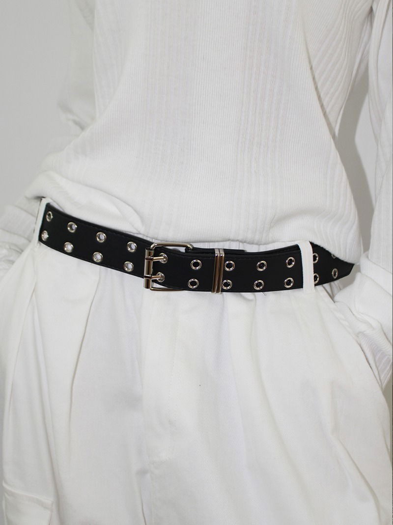 DUAL EYELET BELT (brown / black)