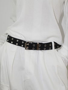 DUAL EYELET BELT (brown / black)