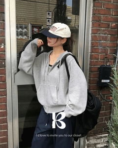 Breeze knit hooded zip-up