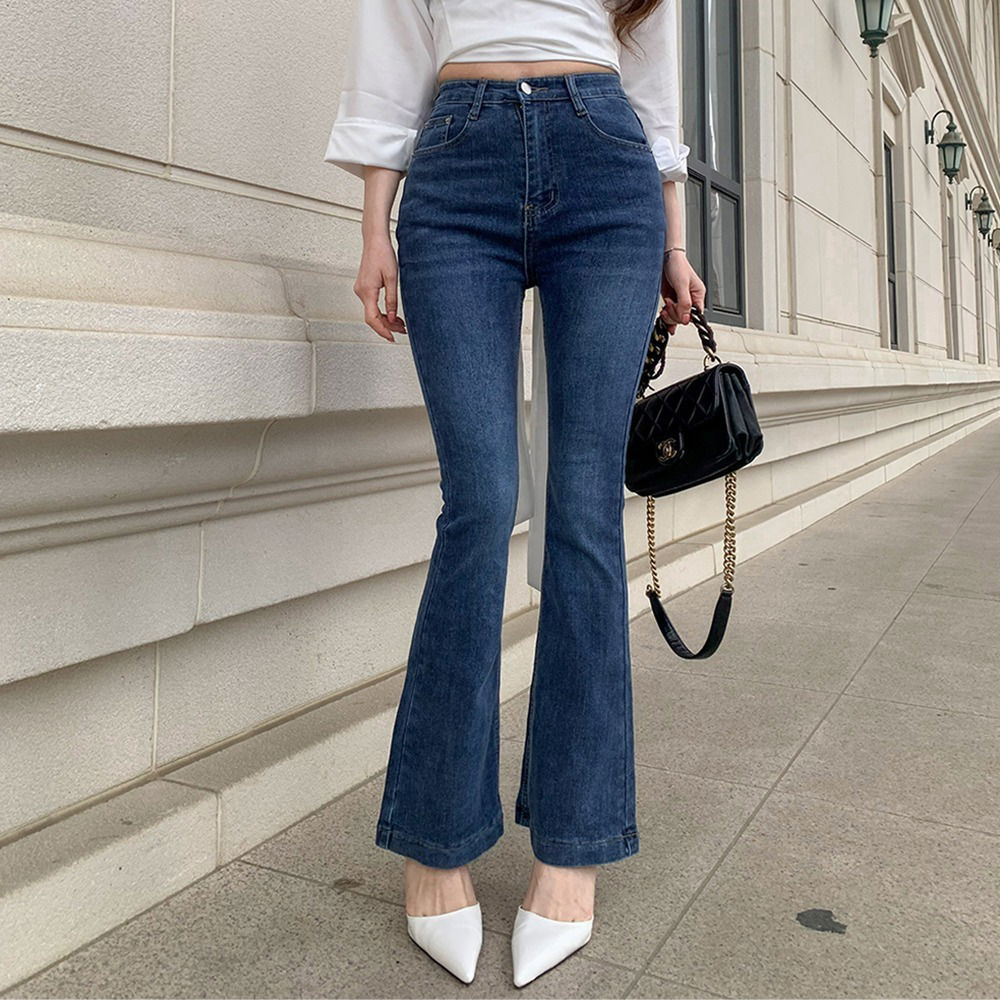 -3kg Legend Denim Catbrush Semi-Long Flared Pants