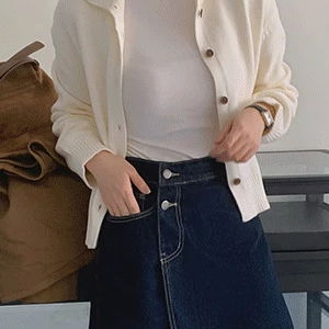 센프디 데님 더블 숏 치마바지