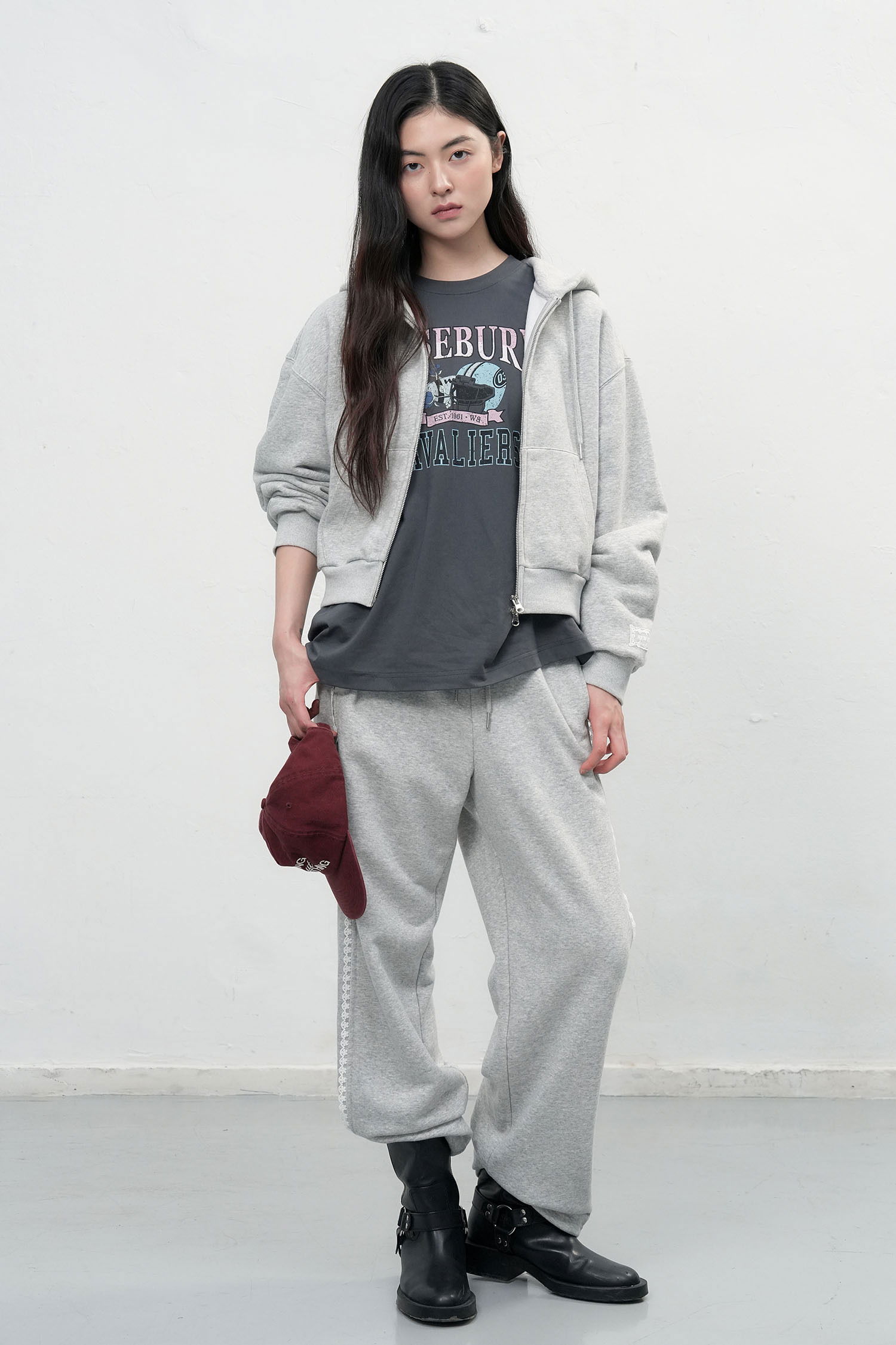 WOMAN 레이스 트리밍 스웨트 팬츠