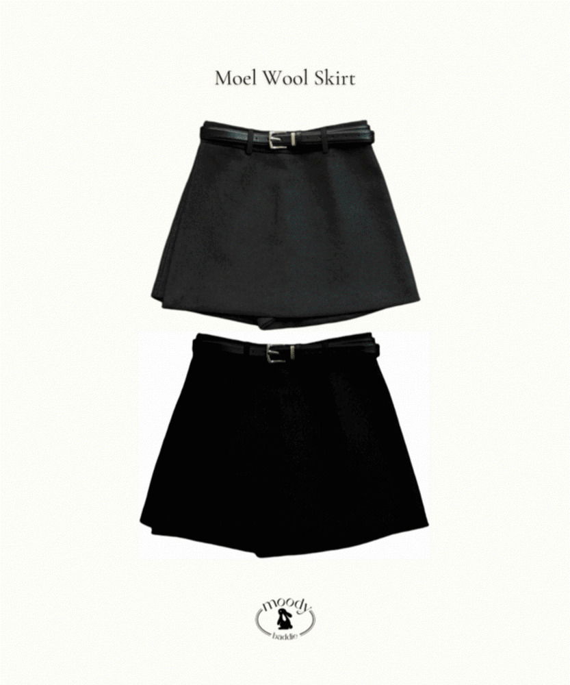 Moel wool wrap skirt