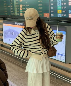 Striped Kara Knitwear Cardigan