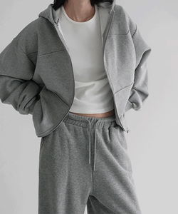 Heaton Overfit Split Two-Way Hooded Zip-Up