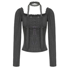 레이시 리본 레이스 티셔츠