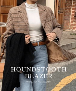 Houndstooth Check Blazer Jacket P0001910