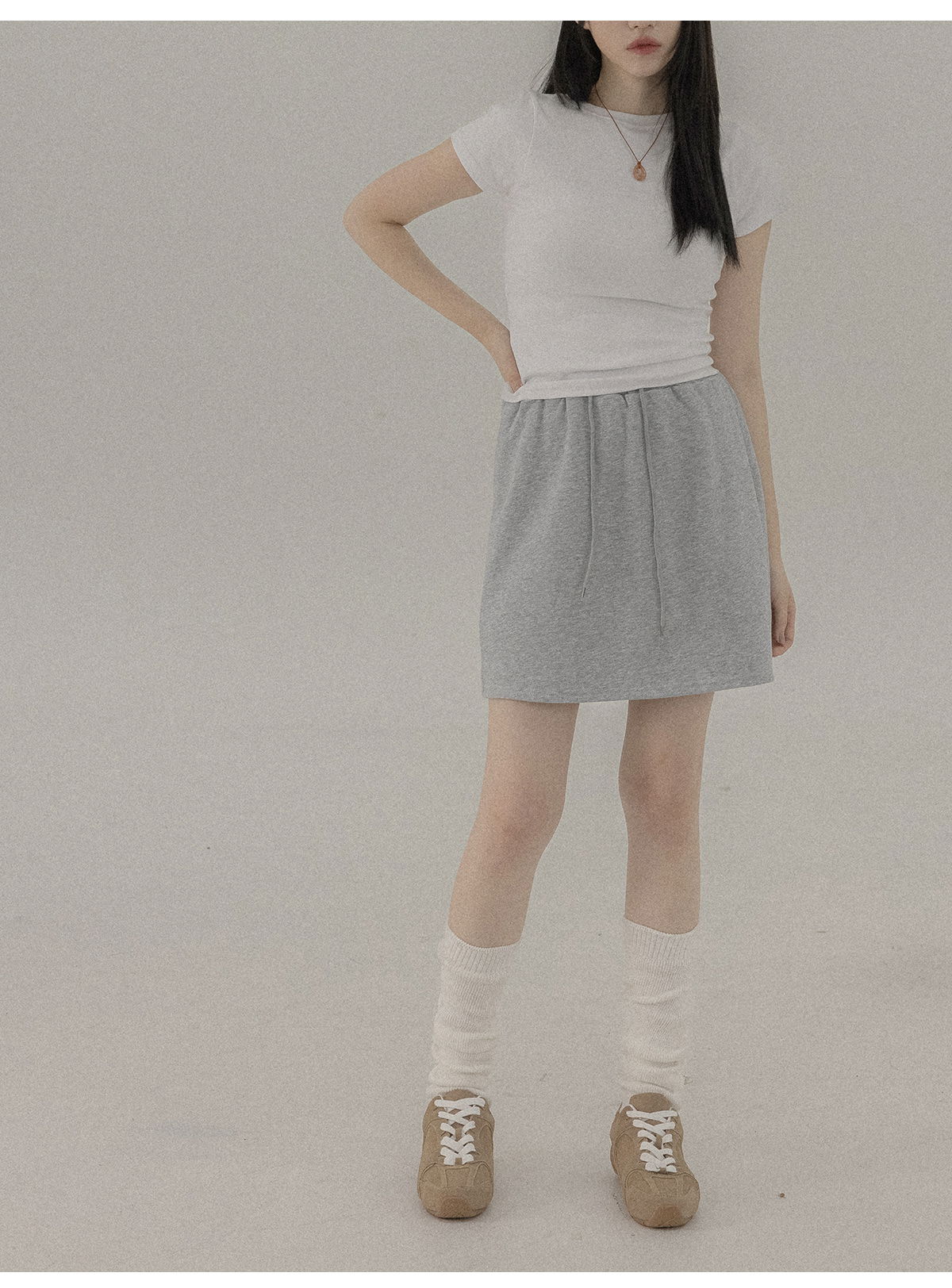 리리앤코 테이턴브 밴딩 미니 스커트