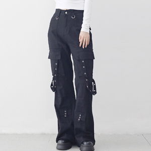 에트 스트랩 부츠컷 팬츠