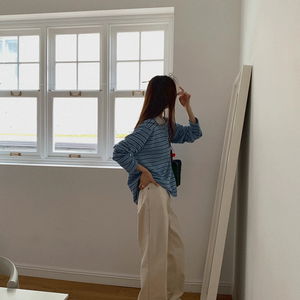 다니 스트라이프 럭비 티