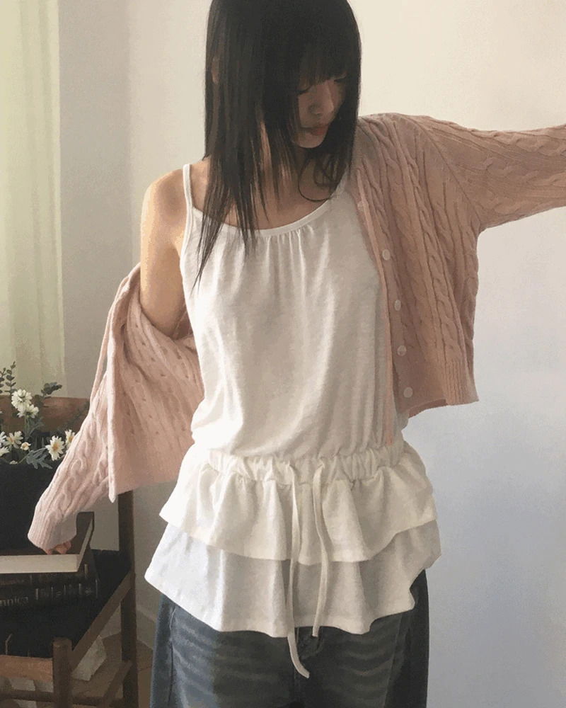 Keda Frill Cancan Layered Sleeveless Dress