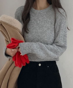 카인다 울 라운드 시보리 긴팔 니트 -5color