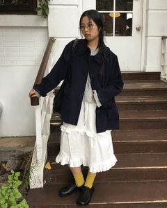 Poplin cancan midi skirt