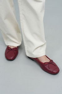 女款經典蝴蝶結牛皮平底鞋