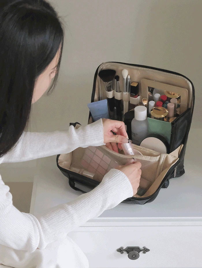 附鏡可結合行李箱的化妝包