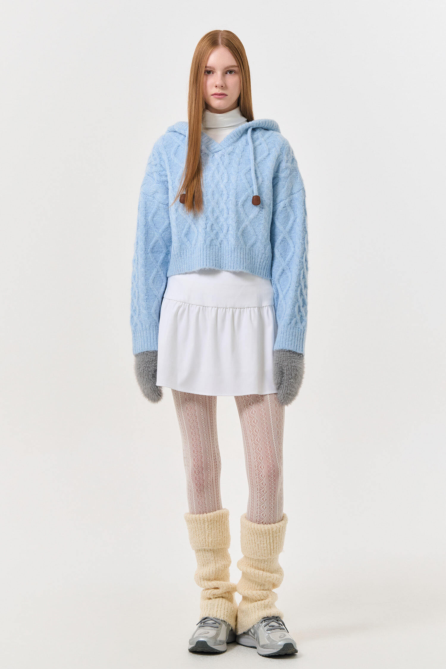 WOMAN 헤어리 케이블 후드 풀오버