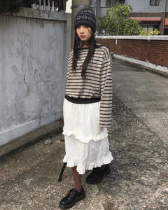 Pinstripe one-shoulder Sweatshirt