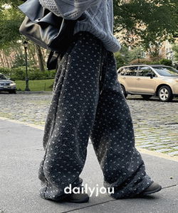 舒適寬鬆鬆緊腰fleece長褲