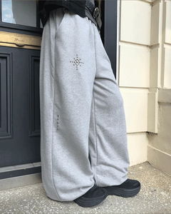Rua Stud Banding Wide Training Jogger Pants