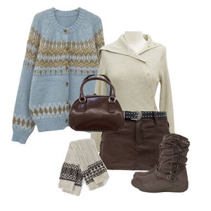 가디건&베스트,니트,스커트 코디